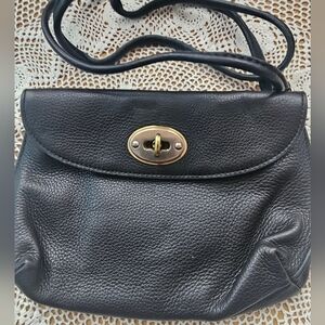 Fossil Mini Leather Crossbody Key Turn Lock Closure
